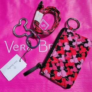 🎈Disney Vera Bradley Zip ID & Mickey Lanyard